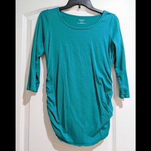 Teal 3/4-Sleeve Maternity Shirt